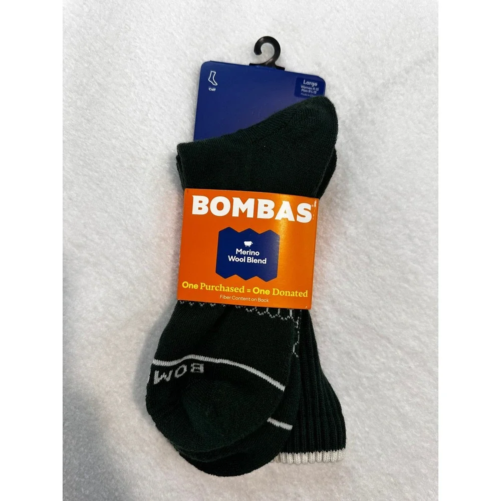 Bombas Merino Wool Blend Calf Socks Hunter Green Mens 9.5-13 Womens 11-13 Large